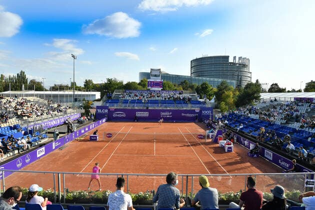 Tennis - Internationaux de Strasbourg 2020 - Central Patrice Dominfuez - France - 23 09 2020 TENNIS : Internationaux de Strasbourg 2020 -France - 23 09 2020 ChrysleneCaillaud Panoramic 