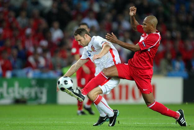 Mehmet Topal & Jan Polak Turkey V Czech Turkey V Czech,Euro 2008 Stade De Geneve, Geneve, Switzerland 15 June 2008 Copyright: Allstar RichardxSelle 12892314