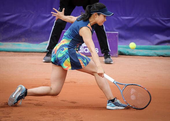 Nao Hibino (JPN) in action vs Elena Rybakina (KAZ) during their WTA, Tennis Damen Open internaionaux de tennis de Strasbourg in Strasbourg on September 25, 2020 TENNIS : WTA Open de Strasbourg - 25 09 2020 ElyxandroCEGARRA PANORAMIC 