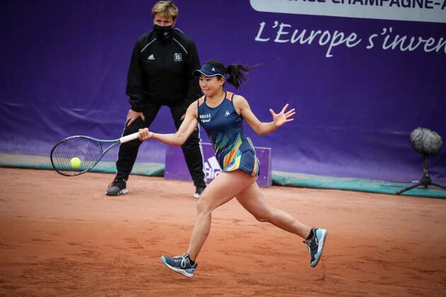 Nao Hibino (JPN) in action vs Elena Rybakina (KAZ) during their WTA, Tennis Damen Open internaionaux de tennis de Strasbourg in Strasbourg on September 25, 2020 TENNIS : WTA Open de Strasbourg - 25 09 2020 ElyxandroCEGARRA PANORAMIC 