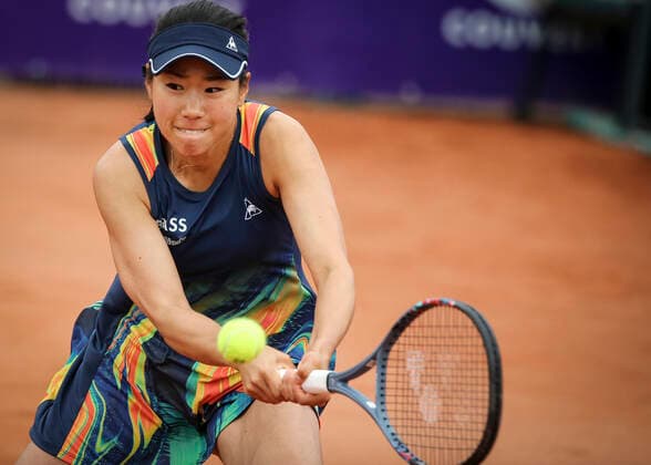Nao Hibino (JPN) in action vs Elena Rybakina (KAZ) during their WTA, Tennis Damen Open internaionaux de tennis de Strasbourg in Strasbourg on September 25, 2020 TENNIS : WTA Open de Strasbourg - 25 09 2020 ElyxandroCEGARRA PANORAMIC 