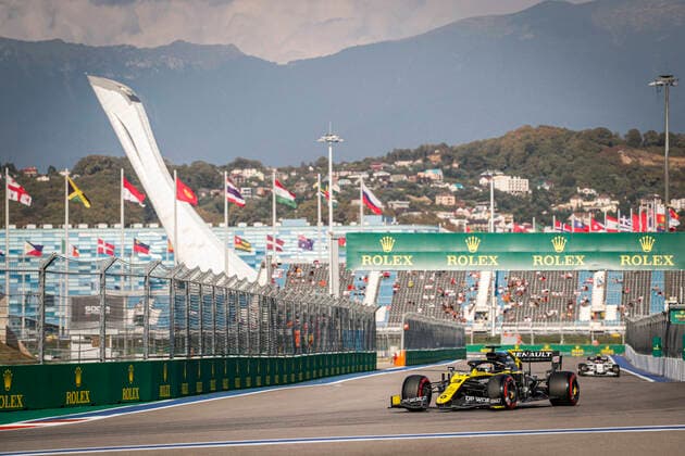 03 RICCIARDO Daniel (aus), Renault F1 Team RS20, action during the Formula 1 VTB Russian Grand Prix 2020, from September 25 to 27, 2020 on the Sochi Autodrom, in Sochi, Russia FORMULE 1 : Grand prix de Russie - 25 09 2020 DPPI PANORAMIC  00120022__LF11184