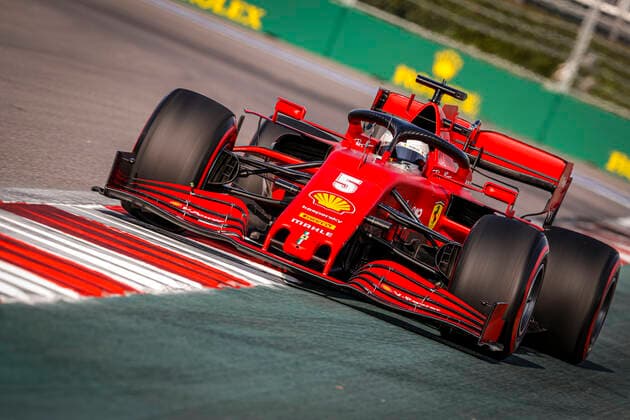 05 VETTEL Sebastian (ger), Scuderia Ferrari SF1000, action during the Formula 1 VTB Russian Grand Prix 2020, from September 25 to 27, 2020 on the Sochi Autodrom, in Sochi, Russia FORMULE 1 : Grand prix de Russie - 25 09 2020 DPPI PANORAMIC  00120022__LF11293