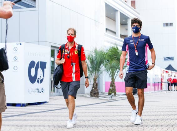 VETTEL Sebastian (ger), Scuderia Ferrari SF1000, STROLL Lance (can), Racing Point F1 RP20, portrait during the Formula 1 VTB Russian Grand Prix 2020, from September 25 to 27, 2020 on the Sochi Autodrom, in Sochi, Russia - FORMULE 1 : Grand prix de Russie - 25 09 2020 DPPI PANORAMIC  00120022__AV_4006