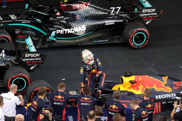 FORMULA 1 VTB RUSSIAN GRAND PRIX 2020 26 09 2020, Sochi Autodrom, Sochi, FORMULA 1 VTB RUSSIAN GRAND PRIX 2020 , in picture 2 Starting place for Max Verstappen NEL 33 , Aston Martin Red Bull Racing nordphotoxBratic nph00250