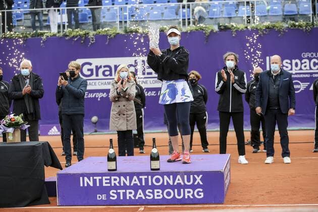 The final match of the WTA, Tennis Damen international open tennis tournament of Strasbourg, eastern France, on September 26 , 2020. TENNIS : Open de Strasbourg - finale _ 26 09 2020 ElyxandroCEGARRA PANORAMIC 
