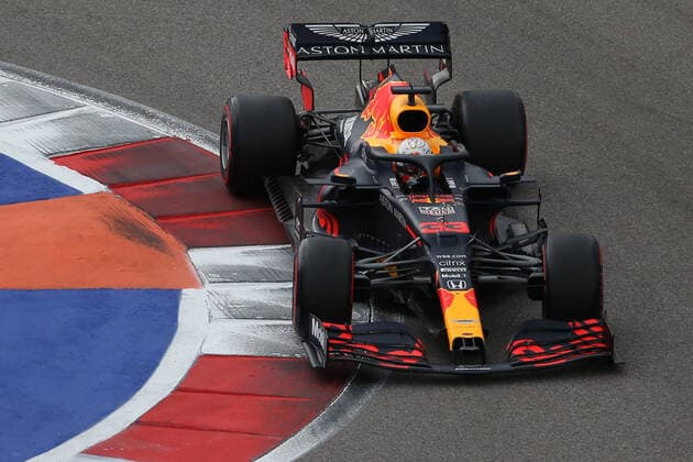 SOCHI, RUSSIA - SEPTEMBER 26, 2020: Red Bull Racing F1 Team driver Max Verstappen of the Netherlands competes in the qualifying session for the 2020 Formula One Russian Grand Prix at the Sochi Autodrom racing circuit. Dmitry Feoktistov TASS  TS0E894C
