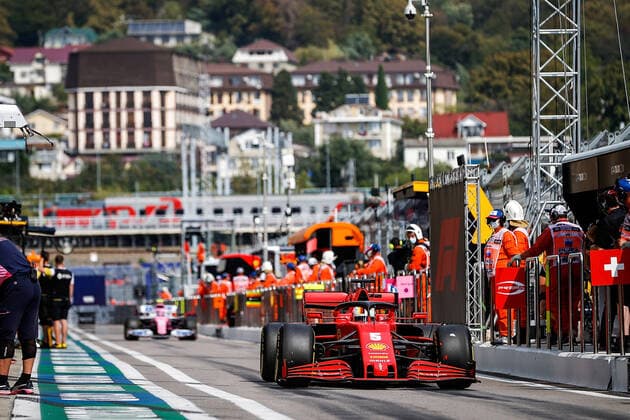 FORMULA 1 VTB RUSSIAN GRAND PRIX 2020 26 09 2020, Sochi Autodrom, Sochi, FORMULA 1 VTB RUSSIAN GRAND PRIX 2020 , in the picture Sebastian Vettel GER 5 , Scuderia Ferrari nordphotoxBratic nph00250