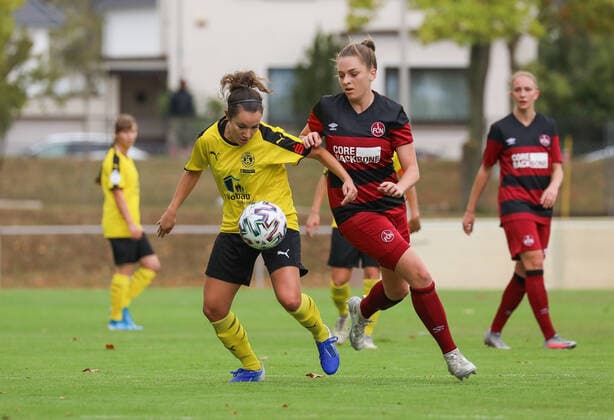 xjfx 27 09 2020 DFB Pokal Frauen SC Opel 06 Rüsselsheim 1 FC Nürnberg v l , Angela Fedel SC Opel Rüsselsheim Frauen , Luisa Richert 1 FC Nürnberg Frauen DFL DFB REGULATIONS PROHIBIT ANY USE OF PHOTOGRAPHS as IMAGE SEQUENCES and or QUASI VIDEO Copyright: HMBxMedia