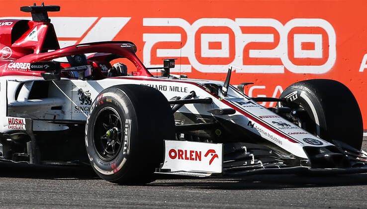 SOCHI, RUSSIA - SEPTEMBER 27, 2020: Alfa Romeo Racing F1 team driver Kimi Raikkonen of Finland competes in the 2020 Formula One Russian Grand Prix at the Sochi Autodrom racing circuit. Dmitry Feoktistov TASS  TS0E8A1A