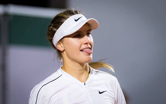 Sport Bilder des Tages September 27, 2020, Paris, FRANCE: Eugenie Bouchard of Canada in action against Anna Kalinskaya of Russia during the first round at the 2020 Roland Garros Grand Slam tennis tournament Paris FRANCE - ZUMAa181 20200927_zaa_a181_343 Copyright: xRobxPrangex