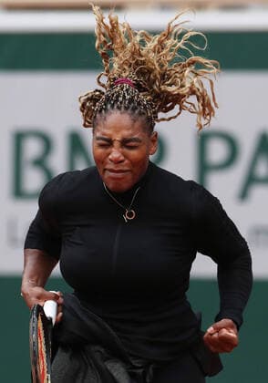 (200928) -- PARIS, Sept. 28, 2020 -- Serena Williams of the United States celebrates during the women s singles first round match against Kristie Ahn of the United States at French Open tennis tournament 2020 at Roland Garros in Paris, France, Sept. 28, 2020. ) (SP)FRANCE-PARIS-TENNIS-ROLAND GARROS-FRENCH OPEN-DAY 2 GaoxJing 