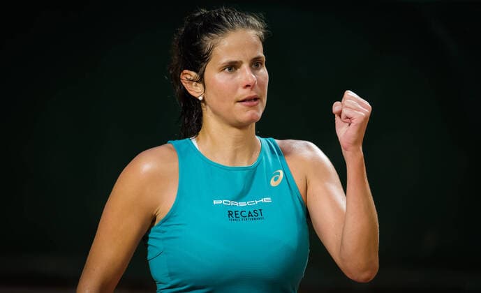 September 29, 2020, Paris, FRANCE: Julia Goerges of Germany in action during the first round at the 2020 Roland Garros Grand Slam tennis tournament against Alison Riske of the United States Paris FRANCE - ZUMAa181 20200929_zaa_a181_169 Copyright: xRobxPrangex