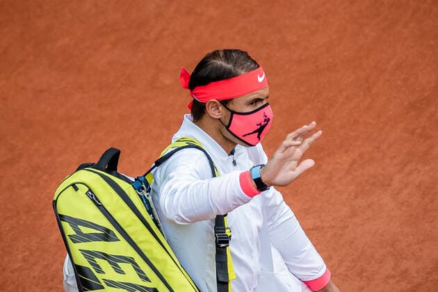 Rafael NADAL (ESP) arrives for his match against Mackenzie MCDONALD (USA) in the Philippe Chatrier court on the second round of the French Open tennis tournament at Roland Garros in Paris, France, 30th June 2020.  Copyright: xAurelienxMorissardx