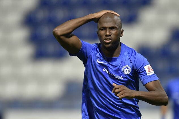 Kamso Mara of Liberec reacts as he scored during the FC Slovan Liberec vs APOEL Nicosia match of the UEFA Europa League, played in Liberec, Czech Republic, on Thursday, October 1st, 2020. (CTKxPhoto RadekxPetrasek) CTKPhotoP202010011131501 _PER6602