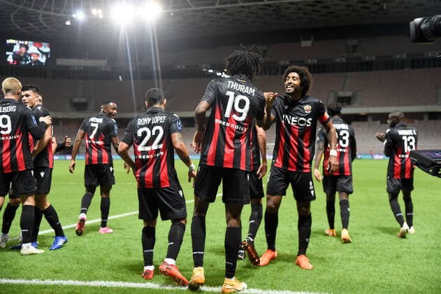 JOIE - FAIR PLAY - 19 KHEPHREN THURAM (NICE) - DOS FOOTBALL : Nice vs Nantes - Ligue 1 Uber Eats - 03 10 2020 FEP Panoramic 