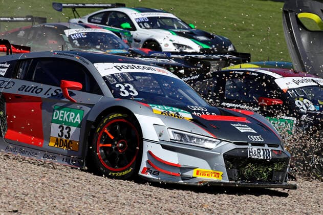 Bilder des Jahres 2020, Sport 10 Oktober Sport Themen der Woche KW40 Sport Bilder des Tages Team ISR Audi R8 LMS: Filip Salaquarda, Frank Stippler ADAC GT Masters Sachsenring 2020 GT Masters Sachsenring 2020 *** Team ISR Audi R8 LMS Filip Salaquarda, Frank Stippler ADAC GT Masters Sachsenring 2020 GT Masters Sachsenring 2020