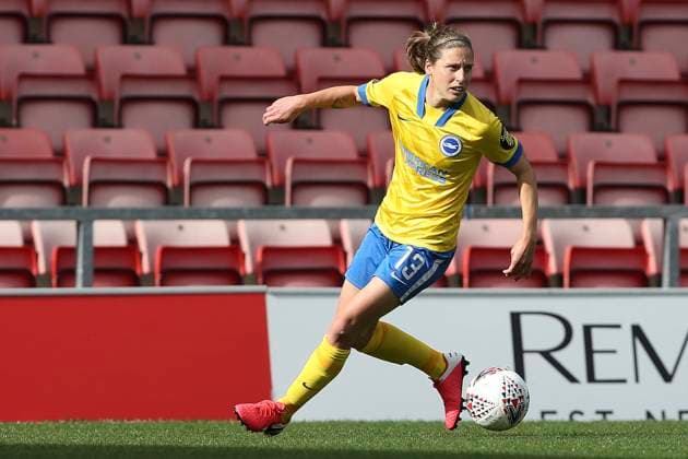 Manchester United, ManU Women v Brighton and Hove Albion Women FA Women s Super League 04 10 2020. Brighton and Hove Albion defender Rebekah Stott (13) during the FA Women s Super League match between Manchester United Women and Brighton and Hove Albion Women at Leigh Sports Village, Leigh, United Kingdom on 4 October 2020. Leigh Leigh Sports Village Manchester United Kingdom Editorial use only DataCo restrictions apply See www.football-dataco.com , Copyright: xCraigxGallowayx PSI-10742-0100
