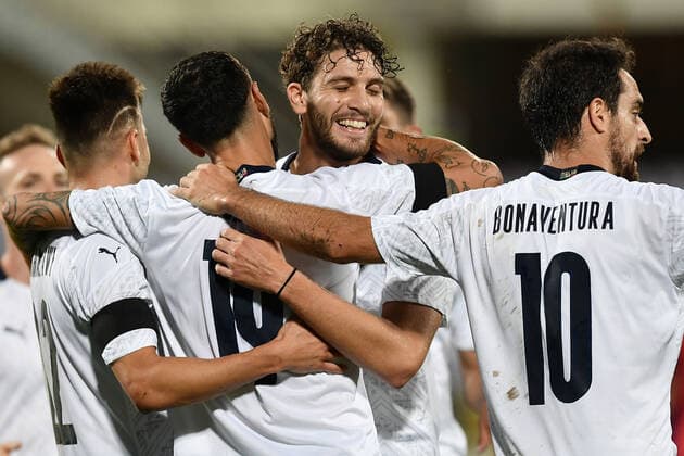 Db Firenze 07 10 2020 - amichevole Italia-Moldova foto Daniele Buffa Image nella foto: esultanza gol Francesco Caputo 