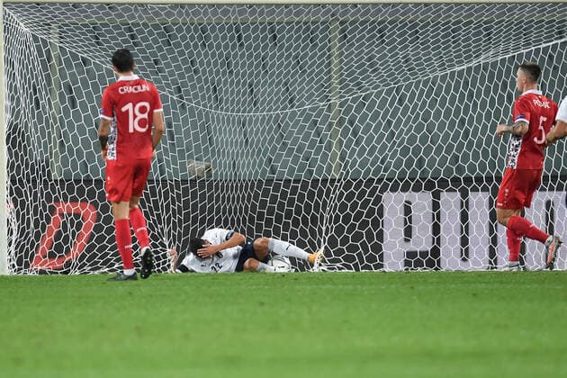 Stephan El Shaarawy of Italia scores the 5-0 goal during the friendly football match between Italy and Moldova at Artemio Franchi Stadium in Firenze (Italy), October, 7th 2020. Photo Andrea Staccioli Insidefoto andreaxstaccioli