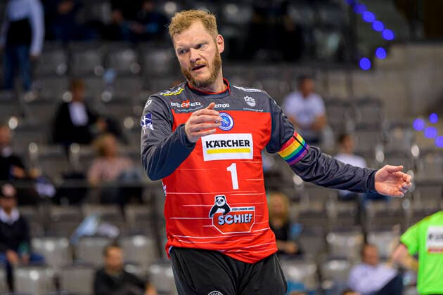 Stuttgart, Germany 07 October 2020 HBL 20 21 TVB 1898 Stuttgart vs Tusem Essen Goalkeeper Johannes Bitter Stuttgart Stuttgart Stuttgart Porsche Arena Baden Württemberg Germany