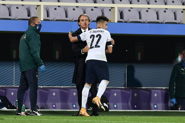 Db Firenze 07 10 2020 - amichevole Italia-Moldovia foto Daniele Buffa Image nella foto: Roberto Mancini-Stefan El Shaarawy 