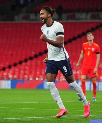 Football - 2019 2020 season - International Friendly, Länderspiel, Nationalmannschaft - England vs Wales - Wembley Stadium. Dominic Calvert - Lewin of England celebrates scoring his first half goal COLORSPORT ANDREW COWIE 