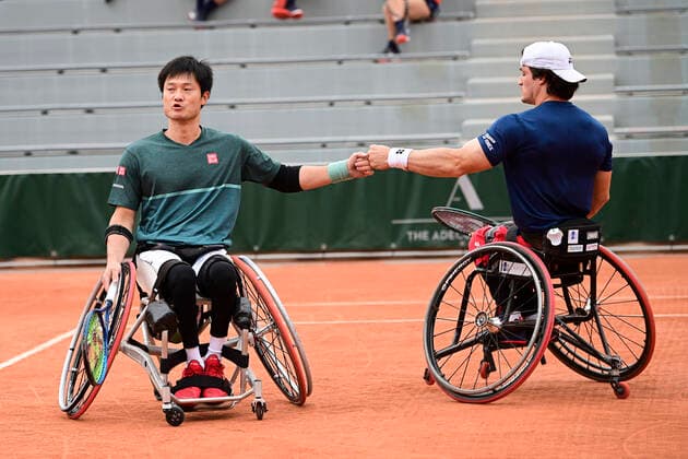 Finale Fauteuil Double Messieurs Gustavo Fernandez (Esp) Shingo Kunieda (jpn) TENNIS : Internationaux de France Roland Garros 2020 - Paris - 09 10 2020 JBAutissier Panoramic 