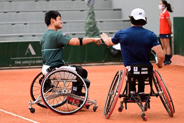 Finale Fauteuil Double Messieurs Gustavo Fernandez (Esp) Shingo Kunieda (jpn) TENNIS : Internationaux de France Roland Garros 2020 - Paris - 09 10 2020 JBAutissier Panoramic 
