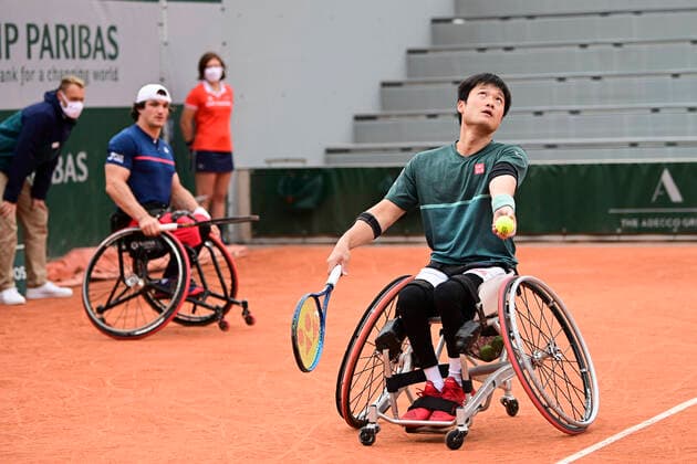 Finale Fauteuil Double Messieurs Gustavo Fernandez (Esp) Shingo Kunieda (jpn) TENNIS : Internationaux de France Roland Garros 2020 - Paris - 09 10 2020 JBAutissier Panoramic 
