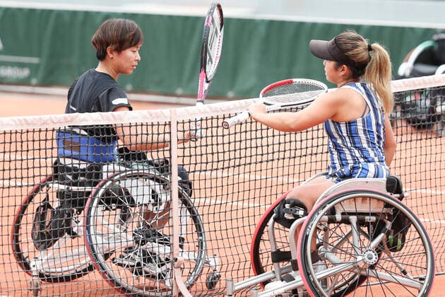 TENNIS - ITF Roland Garros 2020 PARIS,FRANCE,09.OCT.20 - TENNIS - ITF Wheelchair Tennis Tour, Roland Garros Championships. Image shows Momoko Ohtani and Yui Kamiji (JPN). GEPAxpictures xPatrickxSteiner
