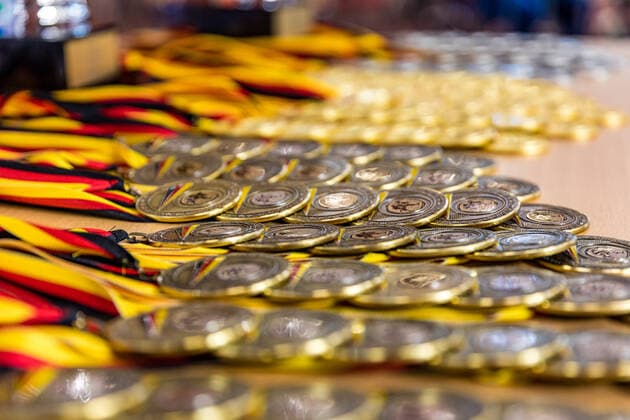 10 10 2020, Brandenburg, Senftenberg Judo Bundesliga mens final 2020 Medals lying on a table photo Eibner Hammerschmidt Judo Bundesliga mens final 2020 Senftenberg Copyright: xHammerschmidtx Eibner-Pressefotox EP_fhamm