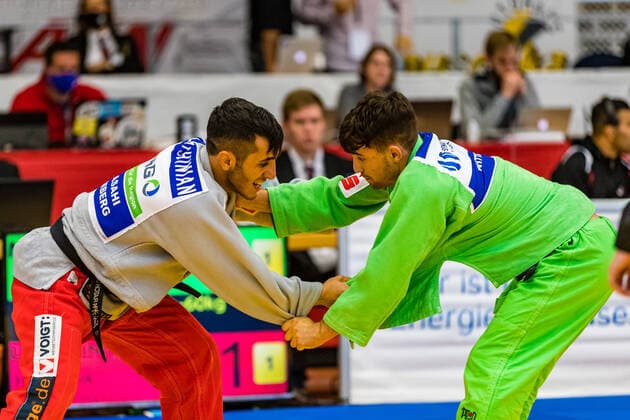 10 10 2020, Brandenburg, Senftenberg Judo Bundesliga Final Men 2020 Alessio Murrone, SUA Witten, Hratschik Latschinian, KSC Asahi Spremberg photo Eibner Hammerschmidt Judo Bundesliga Final Men 2020 Senftenberg Copyright: xHammerschmidtx Eibner-Pressefotox EP_fhamm
