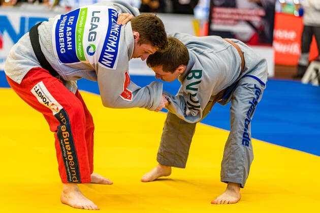 10 10 2020, Brandenburg, Senftenberg Judo Bundesliga Final Men 2020 Maximilian Zimmermann, KSC Asahi Spremberg, Max Werner, TV 1848 Erlangen photo Eibner Hammerschmidt Judo Bundesliga Final Men 2020 Senftenberg Copyright: xHammerschmidtx Eibner-Pressefotox EP_fhamm