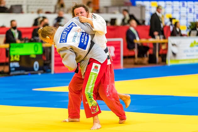 11 10 2020, Brandenburg, Senftenberg Judo Second National League Final Women 2020 Sophia Allex, Post SV Düsseldorf, Svenja Huentemann, KSC Asahi Spremberg Judo Second National League Final Women 2020 Senftenberg Copyright: xHammerschmidtx Eibner-Pressefotox EP_fhamm