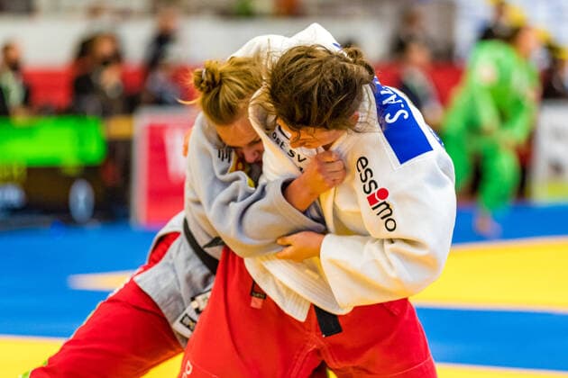 11 10 2020, Brandenburg, Senftenberg Judo Second National League Final Women 2020 Sophia Allex, Post SV Düsseldorf, Svenja Huentemann, KSC Asahi Spremberg Judo Second National League Final Women 2020 Senftenberg Copyright: xHammerschmidtx Eibner-Pressefotox EP_fhamm