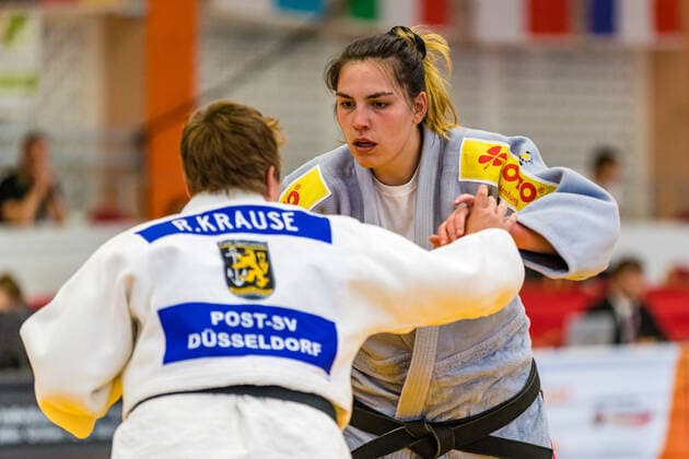 11 10 2020, Brandenburg, Senftenberg Judo Second National League Final Women 2020 Rahel Krause, Post SV Düsseldorf, Michelle Goschin, KSC Asahi Spremberg Judo Second National League Final Women 2020 Senftenberg Copyright: xHammerschmidtx Eibner-Pressefotox EP_fhamm