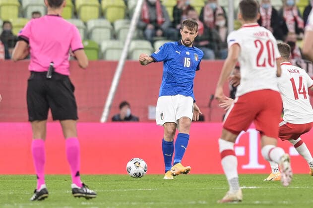 11.10.2020 GDANSK PILKA NOZNA - LIGA NARODOW UEFA MECZ GRUPY A POLSKA - WLOCHY Football - UEFA Nations League group A match Poland - Italy N Z FRANCESCO ACERBI FOT MATEUSZ SLODKOWSKI FOTONEWS NEWSPIX.PL --- Newspix.pl  20201011FNMS26