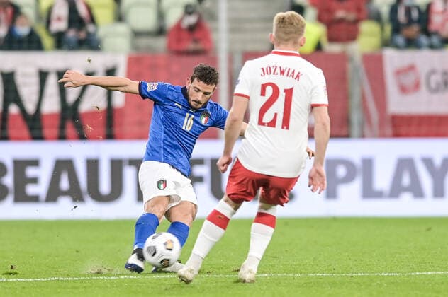 11.10.2020 GDANSK PILKA NOZNA - LIGA NARODOW UEFA MECZ GRUPY A POLSKA - WLOCHY Football - UEFA Nations League group A match Poland - Italy N Z ALESSANDRO FLORENZI FOT MATEUSZ SLODKOWSKI FOTONEWS NEWSPIX.PL --- Newspix.pl  20201011FNMS76