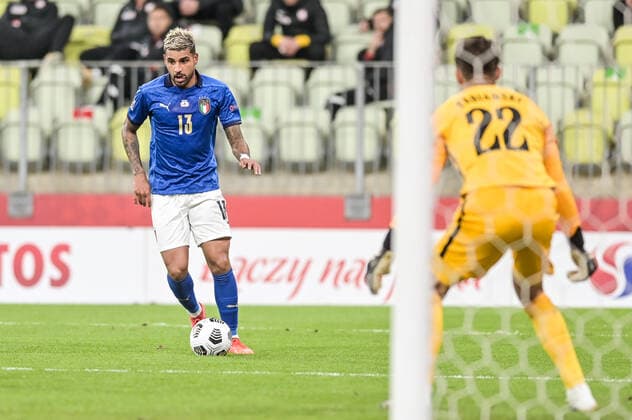 11.10.2020 GDANSK PILKA NOZNA - LIGA NARODOW UEFA MECZ GRUPY A POLSKA - WLOCHY Football - UEFA Nations League group A match Poland - Italy N Z EMERSON LUKASZ FABIANSKI FOT MATEUSZ SLODKOWSKI FOTONEWS NEWSPIX.PL --- Newspix.pl  20201011FNMS81