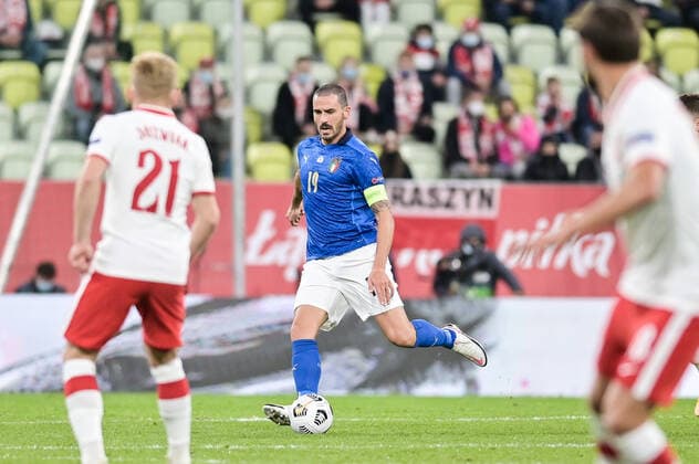 October 11, 2020, Gdansk, Poland: Leonardo Bonucci of Italy seen in action during the football UEFA Nations League match between Poland and Italy at the Energa Stadium in Gdansk Gdansk Poland - ZUMAs227 20201011_zip_s227_009 Copyright: xMateuszxSlodkowskix