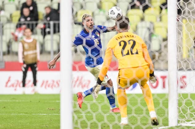 11.10.2020 GDANSK PILKA NOZNA - LIGA NARODOW UEFA MECZ GRUPY A POLSKA - WLOCHY Football - UEFA Nations League group A match Poland - Italy N Z EMERSON LUKASZ FABIANSKI FOT MATEUSZ SLODKOWSKI FOTONEWS NEWSPIX.PL --- Newspix.pl  20201011FNMS123