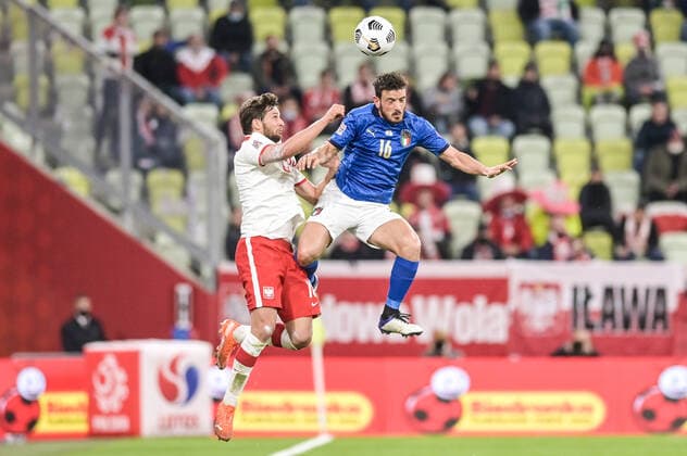 11.10.2020 GDANSK PILKA NOZNA - LIGA NARODOW UEFA MECZ GRUPY A POLSKA - WLOCHY Football - UEFA Nations League group A match Poland - Italy N Z BARTOSZ BERESZYNSKI ALESSANDRO FLORENZI FOT MATEUSZ SLODKOWSKI FOTONEWS NEWSPIX.PL --- Newspix.pl  20201011FNMS126