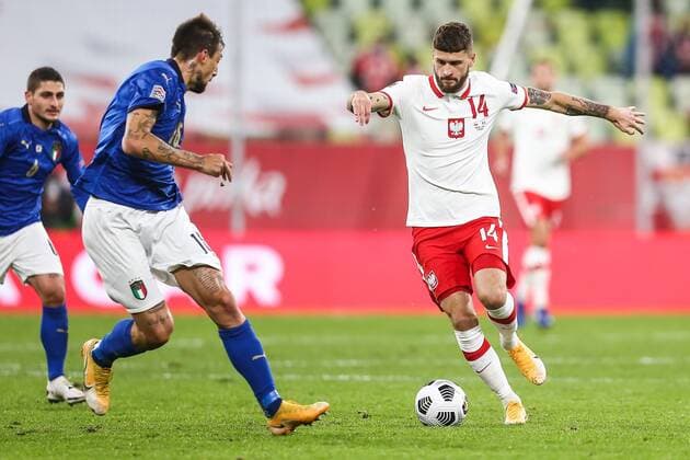11.10.2020, Gdansk, pilka nozna, Liga Narodow, Polska - Wlochy N z Mateusz Klich (POL), fot. Tomasz Jastrzebowski Foto Olimpik ----- 11.10.2020, Gdansk, football, UEFA Nations League, Poland - Italy, In the picture: Mateusz Klich (POL), fot. Tomasz Jastrzebowski Foto Olimpik NEWSPIX.PL --- Newspix.pl  20201011TOJA1334