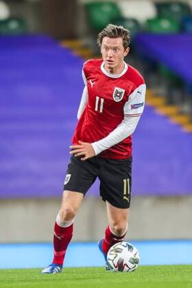 SOCCER - NL, NIR vs AUT BELFAST,NORTHERN IRELAND,11.OCT.20 - SOCCER - UEFA Nations League, OEFB international match, Länderspiel, Nationalmannschaft Northern Ireland vs Austria. Image shows Michael Gregoritsch (AUT). GEPAxpictures xPhilippxBrem