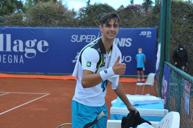 Photo Alessandro Tocco LaPresse October 12, 2020 Santa Margherita di Pula, Cagliari (Italy) Tennis Tennis, Forte Village Sardegna Open In the pic: Lorenzo Musetti,  Copyright: xToccoxAlessandro LaPressex