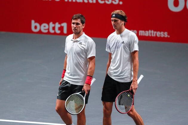 Mischa ZVEREV GER and Alexander ZVEREV GER , Impressions of 1 double at the bett1HULKS Indoors ATP 250 on 13 10 2020 in Cologne LANXESS arena , Germany