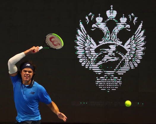 Russian Federation. Saint-Petersburg. SIBUR Arena. International tennis tournament ATP, Tennis Herren St. Petersburg Open By 2020. ATP500. Tennis. Match on October 13, 2020. Geoffrey-John Wolfe - Milos Raonic Match. Milos Raonic. MaksimxKonstantinov