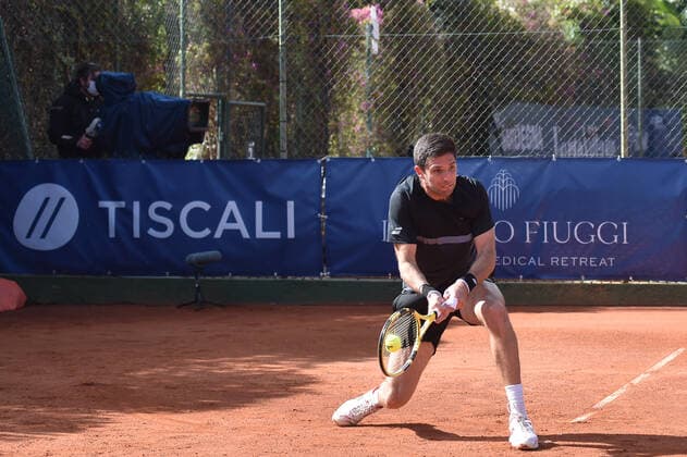 Photo Alessandro Tocco LaPresse October 13, 2020 Santa Margherita di Pula, Cagliari (Italy) Tennis Tennis, Forte Village Sardegna Open In the pic: Federico Delbonis (ARG)  Copyright: xToccoxAlessandro LaPressex