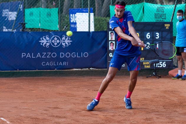 Photo Alessandro Tocco LaPresse October 13, 2020 Santa Margherita di Pula, Cagliari (Italy) Tennis Tennis, Forte Village Sardegna Open In the pic: Lorenzo Sonego (ITA)  Copyright: xToccoxAlessandro LaPressex